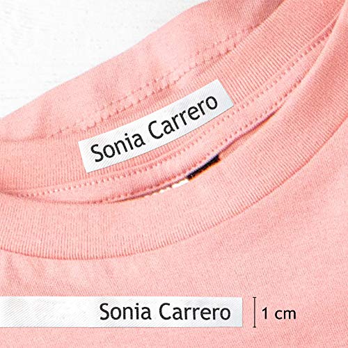 100 Etiquetas termoadhesivas personalizadas para ropa (PLANCHAR). Etiquetas de tela para planchar con CERTIFICADO ECOLÓGICO ideales para niños, bebés y abuelos. NOMBRE PERSONALIZADO.