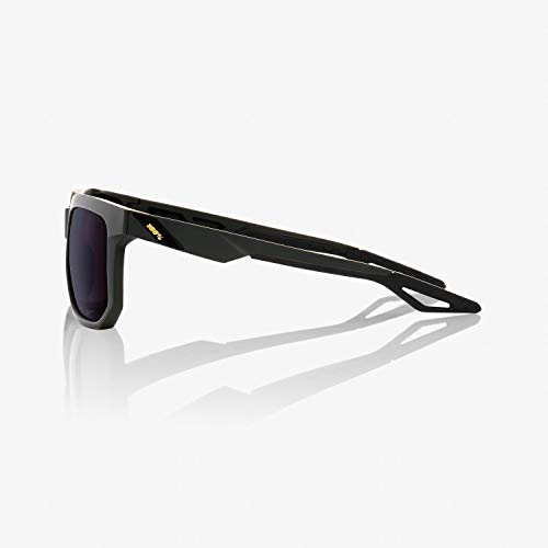 100 Percent Centric-Soft TACT Midnight Mauve-Dark Purple Lens Gafas, Hombres, Negras-Cristal Negro Lila, Mediano