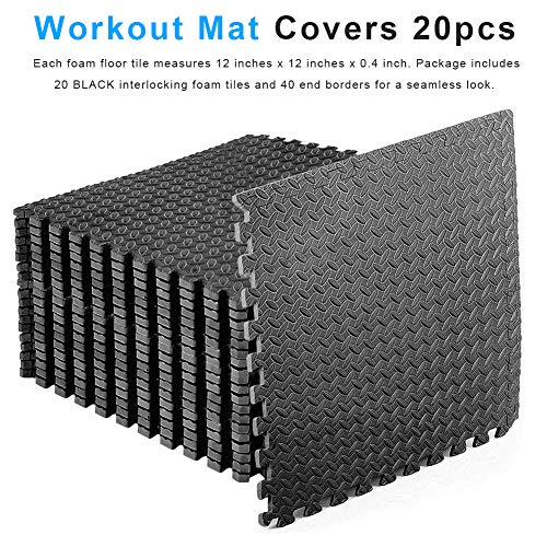 20PCS Esterilla Puzzle para Suelos de Gimnasio y Fitness 30x30x1cm Colchoneta Espuma Alfombrilla Protector Suelo Piscina, Fácil de Limpia