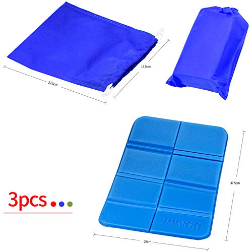 3 Pcs Plegable Almohadilla Cojines Asiento de EVA Espuma, Estera Plegable portátil Cojín Plegable Al Aire Libre XPE Impermeable para Parque Almohadilla Aire Libre Que Acampa