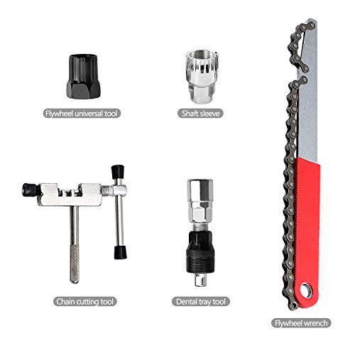 5 Piezas de Herramientas Profesionales de Reparación de Bicicletas, Látigo de Cadena, Separador de Cadena, Extractor de Bielas, Soporte Inferior des Montado para Bicicleta de 7-11 Velocidades