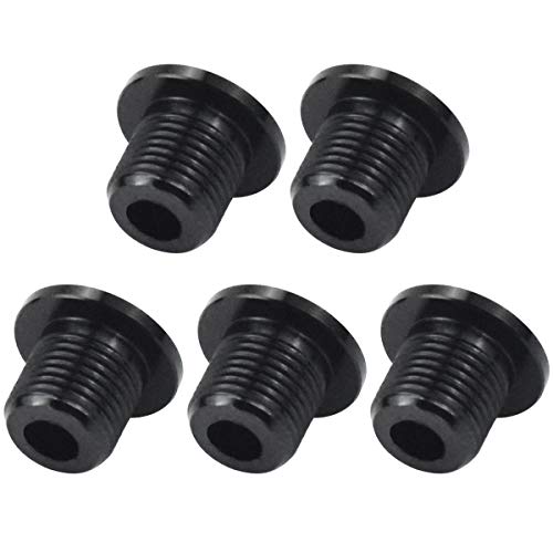 5 Piezas Rueda de Cadena Tuercas Tornillos Plato Bicicleta, 7075 Aleación Aluminio Bicicleta Pernos de Manivela, Tornillos de Manivela para Bicicletas de Carretera de Montaña BMX MTB Fixie (Negro)