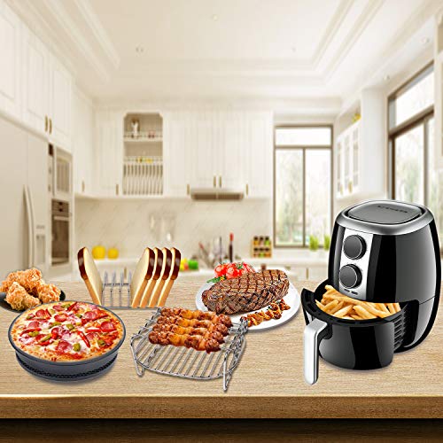 8 Inch Accesorios Para Freidoras De Aire10 Piezas,for GOWISE / COSORI / PHILLIPS / COZYNA Y Otras Marcas De Airfryer Por Encima De 4.0L,Regalo Extra 4 PCS BBQ Pin(Black 10 PCS)