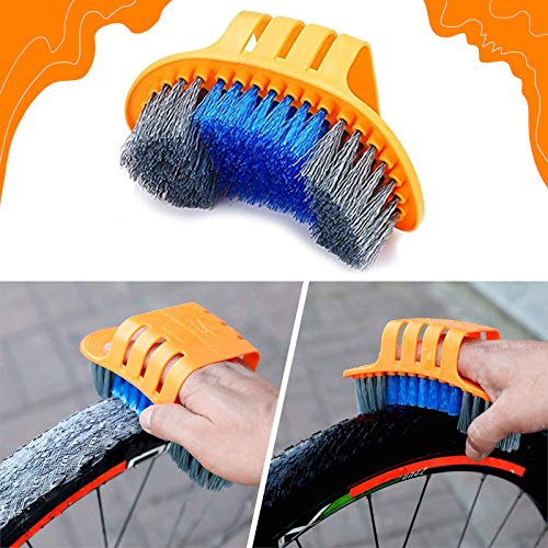 9PCS Kit de Cepillo de Limpieza de Bicicletas, Herramientas de Limpieza para Bicicleta de Montaña, Urbanas, de Ruta, BMX, Limpieza para Cadenas y Llantas, cepillos Bicicleta, Cepillo de Limpieza