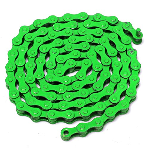 AAlamor 1/2 X 1/8Inch 96 Enlaces De Una Sola Velocidad Colorido Cadena De Engranaje Fijo MTB BMX Bicicleta Bicicleta De Carretera - Verde