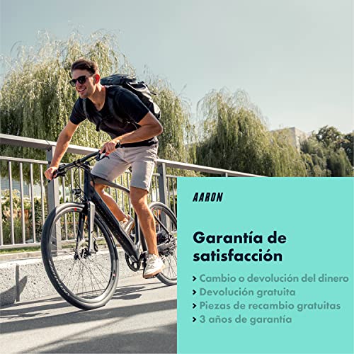 AARON FIT - Puños de Gel con amortiguación - Diseño Deportivo Antideslizante con Extremo atornillable - para bicis eléctricas, de Trekking, de montaña, de piñón Fijo y ciclocrós - Negro