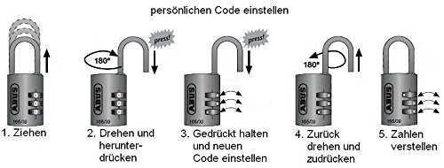 Abus 20131 165/30SB - Candado con combinación numérica (latón, 30 mm)