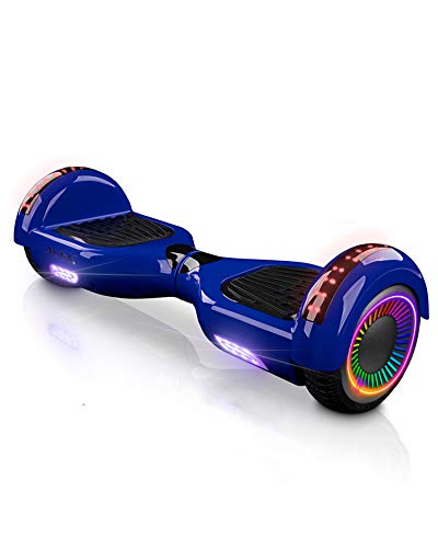 ACBK - Hoverboard Patinete Eléctrico Autoequilibrio con Ruedas de 6.5" (Altavoces Bluetooth + Ruedas Led integradas + Bolsa Transporte) Velocidad máxima: 10-12 km/h - Autonomía 10-12 km (Azul)