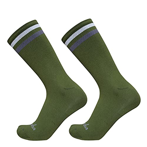 ACEACE Calcetines de Ciclismo a Rayas Equipo de Color múltiple Carreras Profesional Carreras de Carreras Calcetines CALCULARIO CALCULAR CALCETINOS Ciclismo Hombre (Color : Dark Green, Size : Unisex)