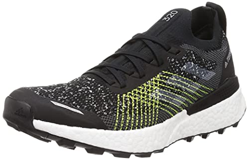 adidas Terrex Two Ultra Primeblue, Trail Running Shoe Hombre, Core Black/Cloud White/Solar Yellow, 42 2/3 EU