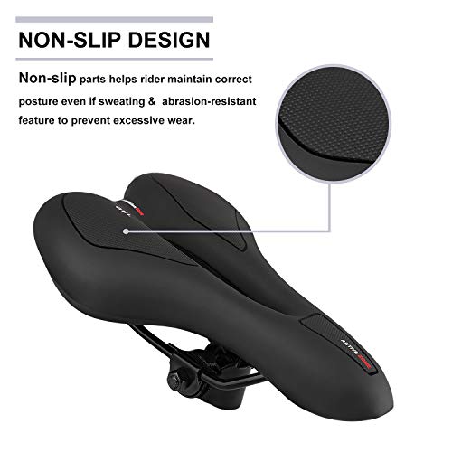 Aishces Sillín de bicicleta de gel MTB, ergonómico, hueco, cómodo, transpirable, adecuado para hombre y mujer, sillín de bicicleta de carreras