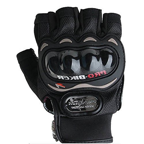 Alamor Moto Racing Medio Guantes Dedo Seguridad Bici para Pro-Biker Mcs04-Black-Xxl