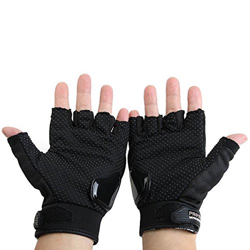 Alamor Moto Racing Medio Guantes Dedo Seguridad Bici para Pro-Biker Mcs04-Black-Xxl