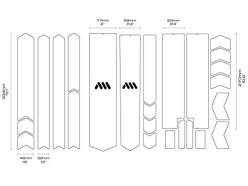 All Mountain Style AMS Protector de Cuadro Total – Protege tu Bicicleta de Las rayadas y Golpes. Transparente/Plata posibles arañazos, Adultos Unisex