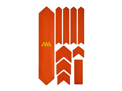 All Mountain Style AMSFG2ORYW Protector de Cuadro Extra – Protege tu Bicicleta de posibles arañazos y Golpes, Unisex Adulto, Naranja/Amarillo, XL