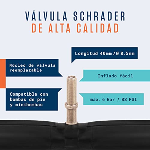 Alphatrail Cámara de Bicicleta Rick 28 Pulgadas AV Schrader Válvula 2X Conjunto con Garantía de Movilidad I Cubierta Compatible Schwalbe, Michelin, Continental, Conti, Maxxis & Kenda