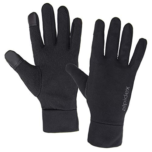 ALPIDEX Guantes Deportivos Ligeros Guantes Deportivos Unisex Nordic Walking para Mujer Señoras y Hombres Gentlemen Guantes de Pantalla táctil para Smartphones, Tamaño:M, Color:Black