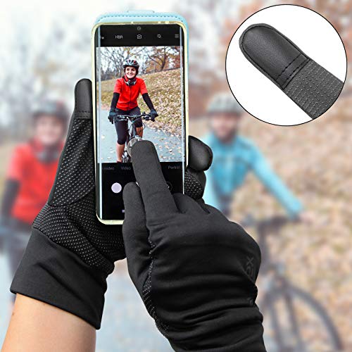 ALPIDEX Guantes Deportivos Ligeros Guantes Deportivos Unisex Nordic Walking para Mujer Señoras y Hombres Gentlemen Guantes de Pantalla táctil para Smartphones, Tamaño:M, Color:Black