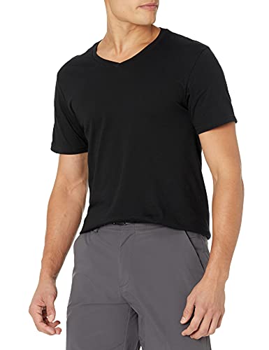 Amazon Essentials 6-Pack V-Neck Undershirts Camisa, Negro (Black), Large