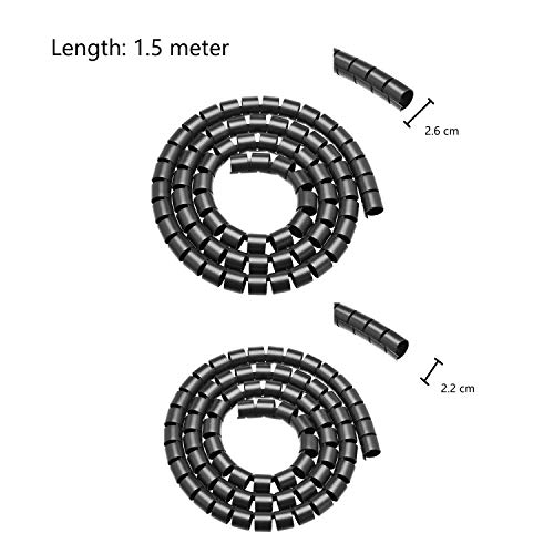 AmazonCommercial - Fundas para ordenar cables, 152,40 cm, negro (2 unidades)