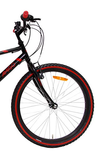 AMIGO Rock VVT - 24 pulgadas, 18 velocidades Shimano Mountainbike, color negro y rojo