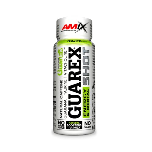 AMIX - Suplemento Deportivo - Guarex Energy & Mental Shot en Formato 20x60 ml - Con Taurina y Colina - Ayuda a Mantener la Energía Física y Mental - Sabor Mojito