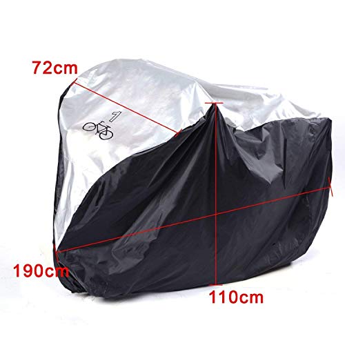 ANFTOP Funda para Bicicleta Funda Protector de Bici Polyester Cubierta Impermeable de Bicicleta para Dos Bicicletas de 200 x 75 x 110 cm