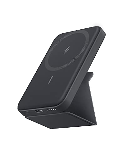 Anker 622 Cargador Portátil Magnético Inalámbrico (MagGo), Batería Externa inalámbrico Plegable de 5000 mAh y USB C para iPhone 13/12 (Gris interestelar)