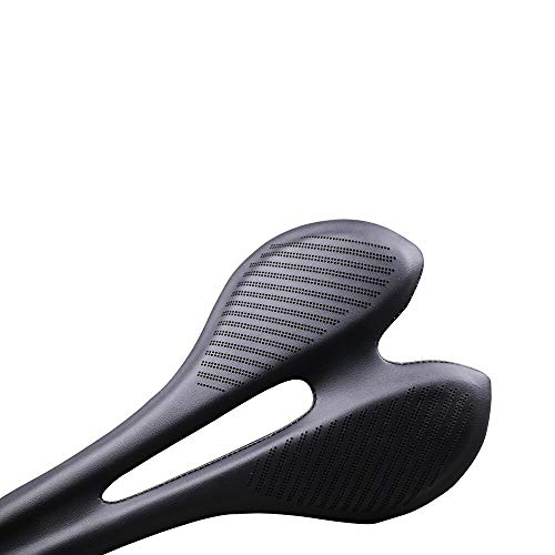 AOZAX Sillín de Bicicleta Líderes de Fibra de Carbono MTB MTB Use 3K T800 Material de Carbono Almohadillas Súper luz Cojines de Cuero Paseo Asiento de Bicicleta Cómodo y Estable (Color : Black)