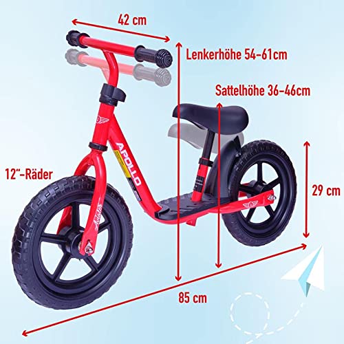 Apollo Aviator Bicicleta sin Pedales de 12 Pulgadas – Bici sin Pedales – Bicicleta de Equilibrio para Niñas y Niños – Bicicleta de Aprendizaje para Niños Pequeños