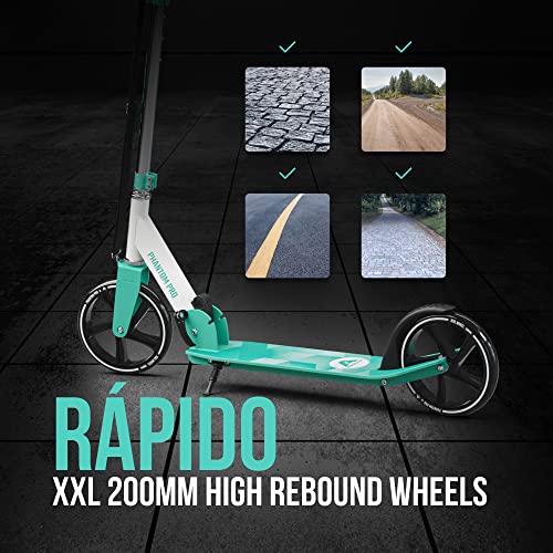 Apollo Patinete Urbano XXL Phantom Pro - Patinete de Grandes Ruedas de 200 m – City Scooter Plegable y Ajustable para Niños y Adultos