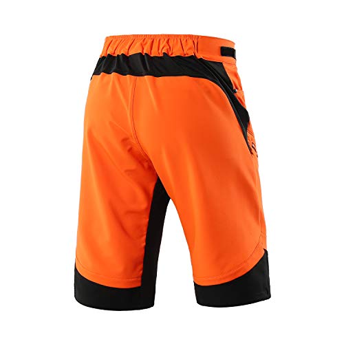 ARSUXEO Hombres Pantalones Cortos de Ciclista MTB Pantalones Cortos Holgados 1903 Naranja XXL