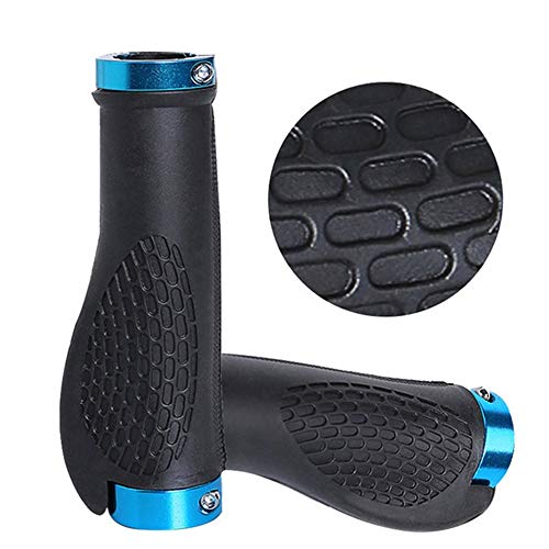 ASEOK Bike Hand Grips, MTB Grips Manillares Bloqueables Mountain Bike Manillares Ciclismo TPR Goma Manillar Grip para Ciclismo, montaña y Bicicletas Accesorios 1 par (Azul)