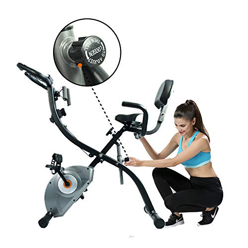 ATIVAFIT Bicicleta de Ciclismo Interior Plegable magnética Vertical Bicicleta estática giratoria reclinable Bicicleta de Ejercicio