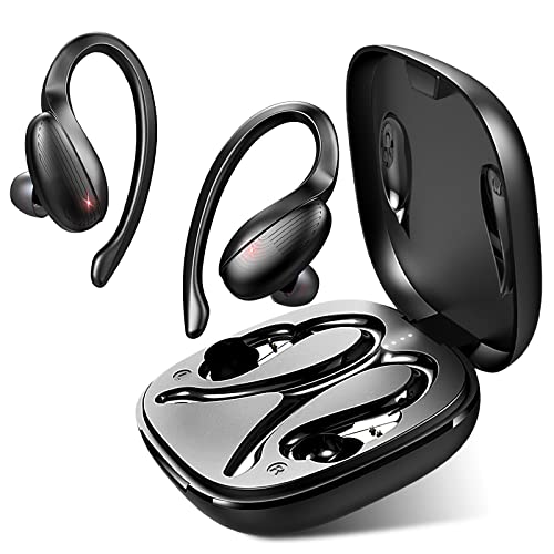 Auriculares Inalambricos Deportivos, Auriculares Bluetooth 5.1 con Micrófono,Gancho Oreja,IPX7 Cascos Inalambricos In Ear Auriculares Deporte Running Correr, CVC8.0 Reducción de Ruido, 30H USB-C Carga