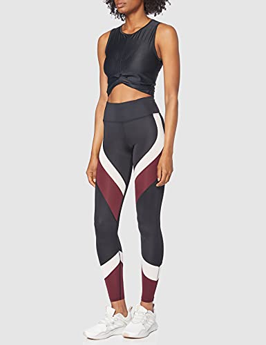 Aurique Leggings deportivos para Mujer, Negro (Black/Port Royale/Blush), L