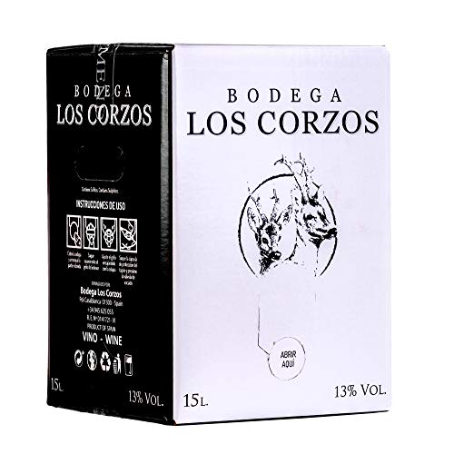 Bag in Box 15L Vino Tinto Recomendado (Equivalente a 20 Botellas de 750 ml) caja de vino tinto con grifo mucha calidad uvas seleccionadas vinos tintos Bodega Los Corzos