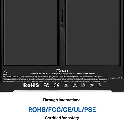 Batería de Repuesto para portátil Apple MacBook Air de 13 Pulgadas A1466 (Mediados de 2012 2013 2014 2015 2017) A1369 (Finales de 2010, versión Mediados de 2011), Compatible con A1496 A1377 A1405