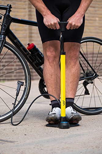 BBB Airboost BFP-21 Bomba Inflador de Pie para Bicicletas, Amarillo, Talla Única