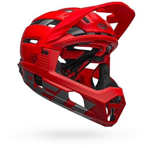 BELL Super Air R MIPS Casco para Bicicleta de montaña, Hombre, Mate/Rojo Brillante/Gris, M | 55-59cm