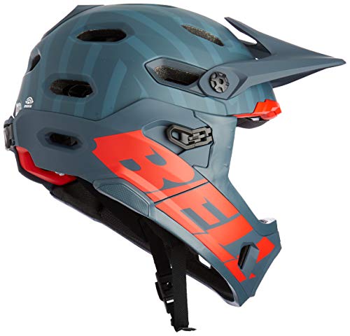 BELL Super Dh Casco, Hombre, Prime Matte Blue/Crimson, L