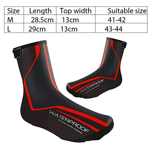 Bestine Fundas Impermeables para Zapatillas de Ciclismo Fundas Para Zapatillas de Ciclismo Fundas Térmicas Para Zapatos para Hombres y mujeres, Zapatillas de Ciclismo MTB (EU43-46(UK9.5-11.5),Red)