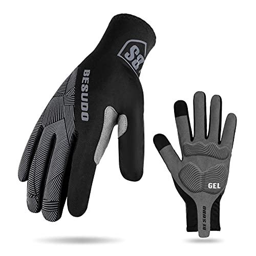 Besudo Guantes de ciclismo MTB para hombre y mujer, dedos completos, para bicicleta de carretera, mountain bike, motocross, Downhill, guantes largos, de gel, ideal como accesorio de bicicleta