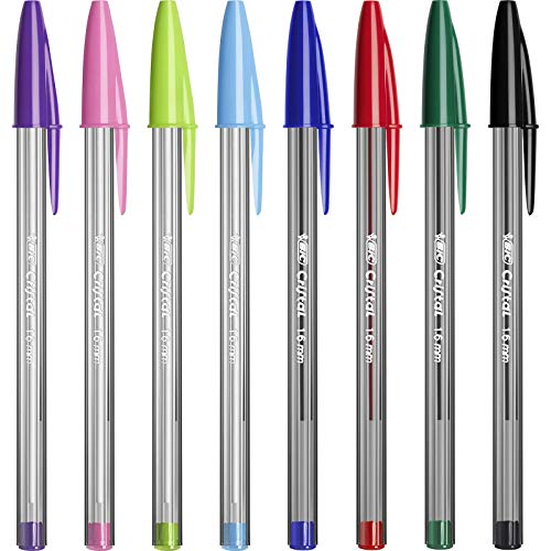 BIC Cristal Multicolour Bolígrafos Punta Ancha (1,6 mm) – Colores Surtidos, Bolsa de 20+7 Unidades, ideal para dibujos y anotaciones