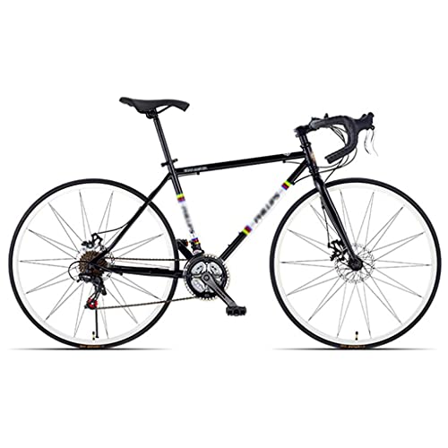 Bicicleta De Bicicleta De Carretera para Hombres 68 Cm Bicicleta De Marco para Adultos Bicicleta Bicicleta Bicicleta Dual Disco Freno Bicicleta Bicicleta para Hombre, 21 Velocidad(Color:Negro)