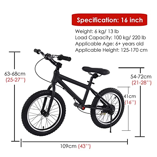 Bicicleta De Equilibrio Deportiva Con Ruedas De Goma De 16 Pulgadas, Bicicleta Sin Pedales Para Niños De 6 a 15 Años, Manija De Entrenamiento Y Bicicletas De Equilibrio Strider De Asiento Ajustable