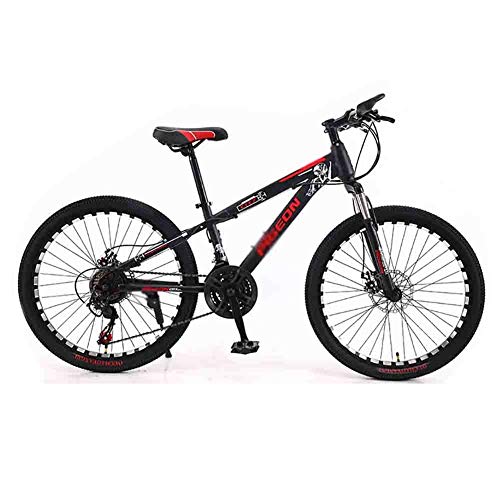 Bicicleta de montaña Bicicleta MTB de la montaña for adultos bicicletas Adolescentes Carretera Bicicletas for hombres y mujeres ruedas ajustables 21 Velocidad de doble freno de disco ( Color : Black )