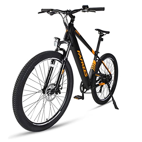 Bicicleta Eléctrica E-MTB 27.5", 250W Motor | Shimano 7vel | Sistema de Freno Doble, Batería Litio 36V 10.4Ah. EU Stock (Naranja)