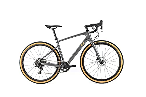 Bicicleta Gravel ICe GV10, Cuadro en Fibra de Carbono, con monoplato de 11v, Color: Gris Antracita (51')