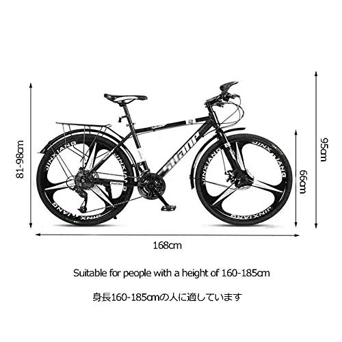 Bicicleta para joven Bicicletas De carretera Carretera Bicicletas Mountain Bike MTB adultos de la bicicleta de velocidad ajustable for hombres y mujeres de 26 pulgadas ruedas doble freno de disco Bici